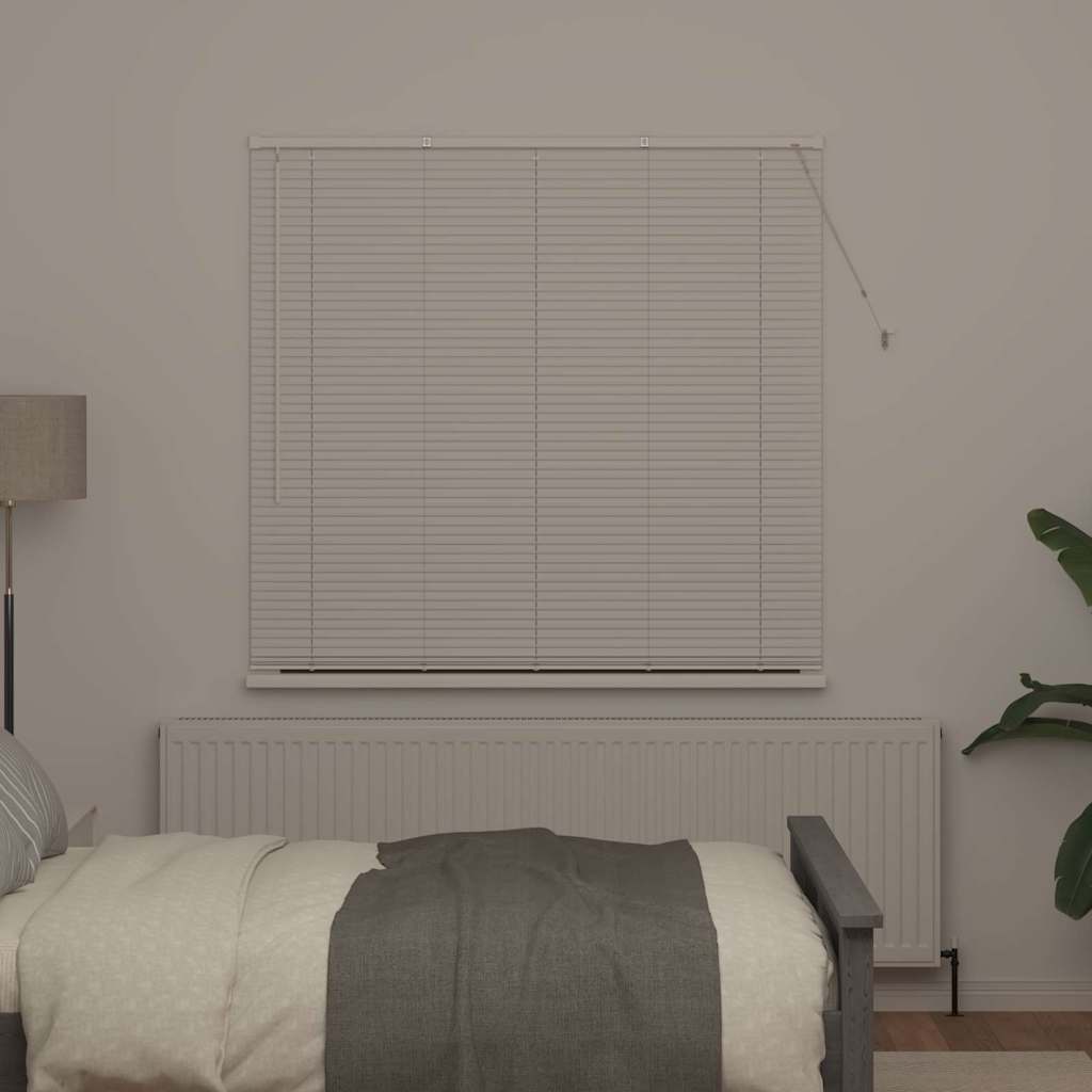 Window Blind with Curtains Manual White Aluminium