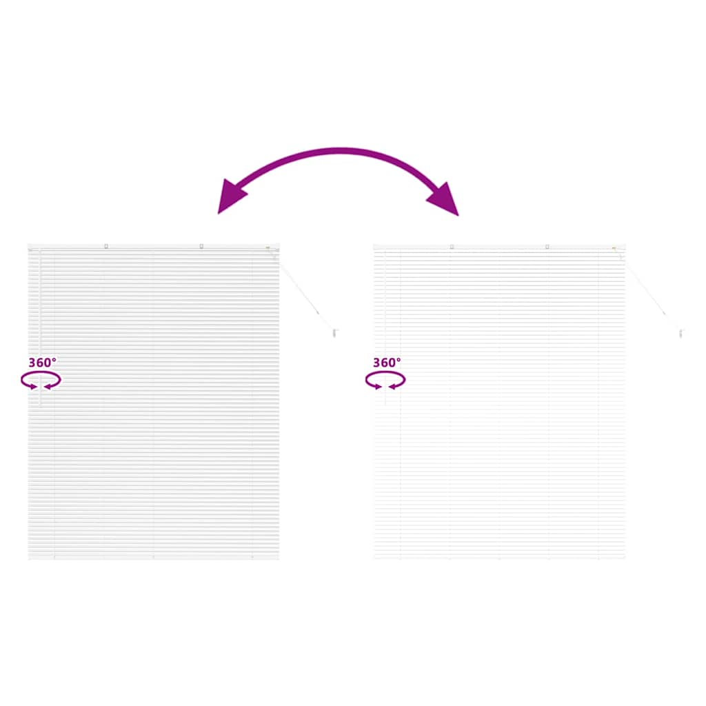 Window Blind with Curtains Manual White Aluminium