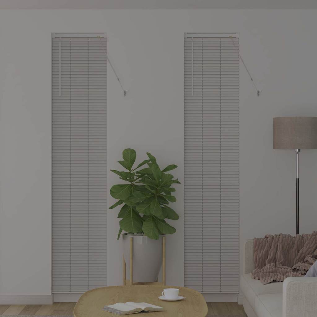 Window Blind with Curtains Manual White Aluminium