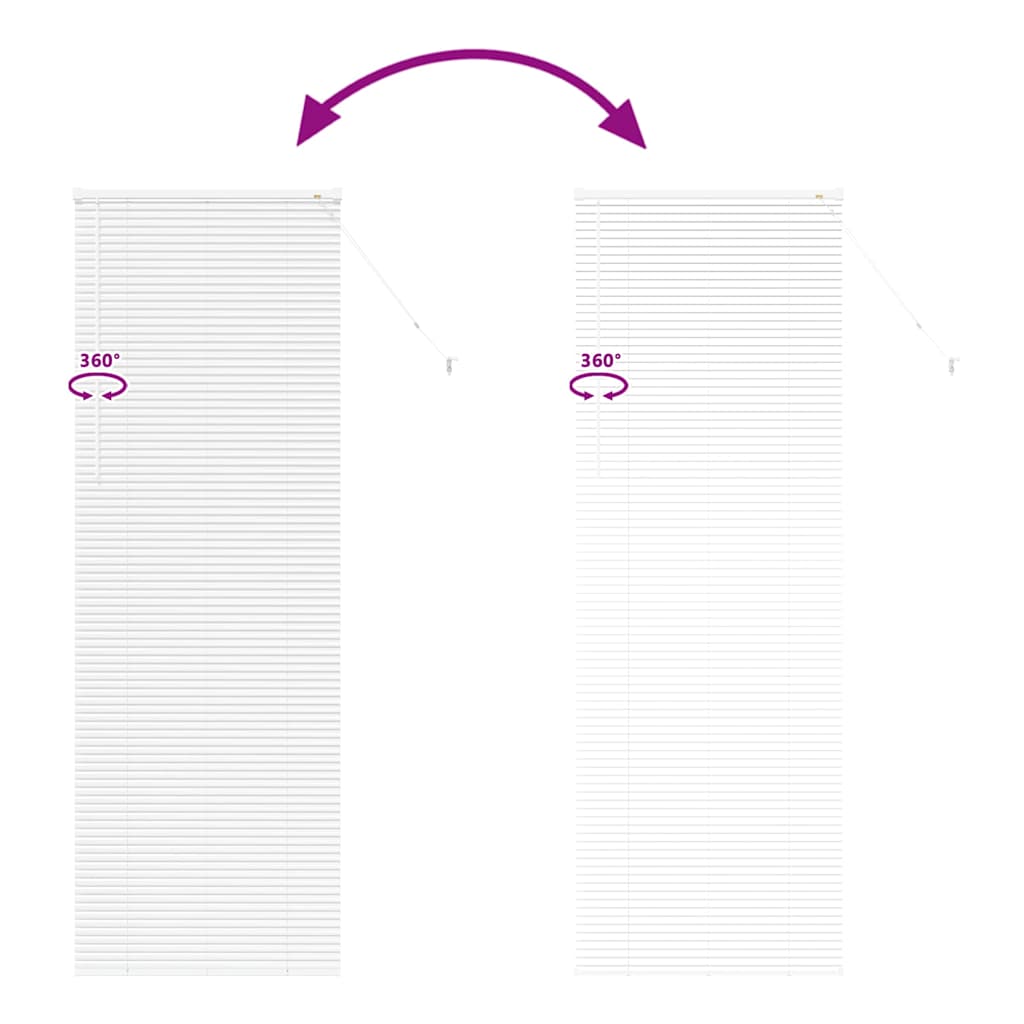 Window Blind with Curtains Manual White Aluminium