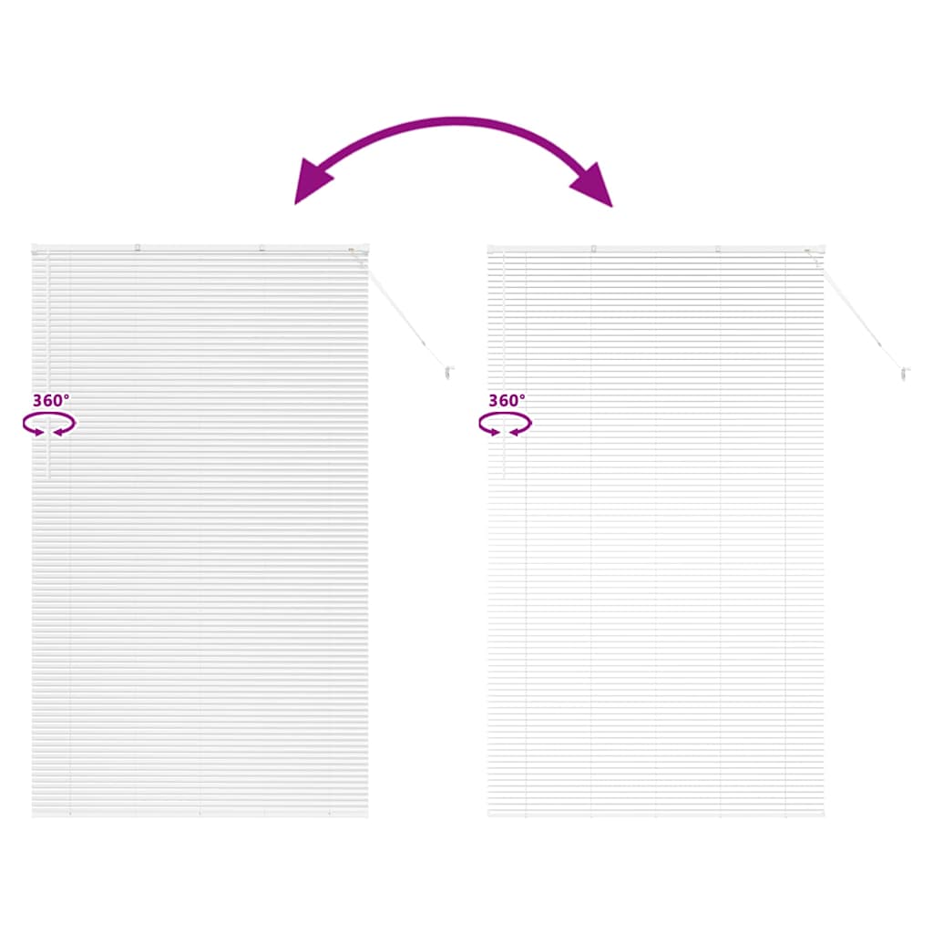 Window Blind with Curtains Manual White Aluminium