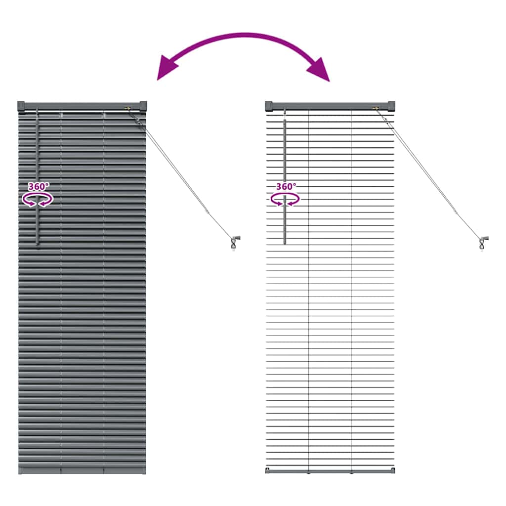 Window Blind with Curtains Manual Dark grey Aluminium