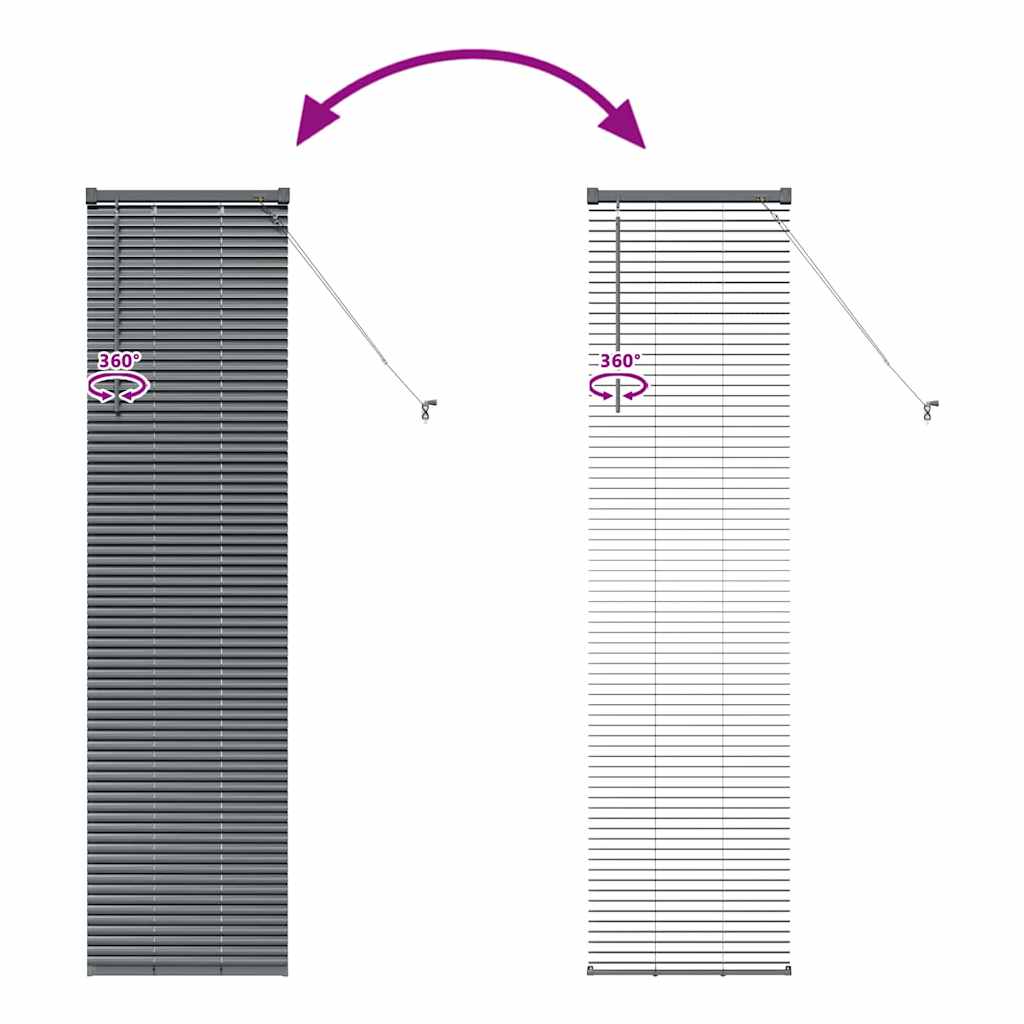 Window Blind with Curtains Manual Dark grey Aluminium