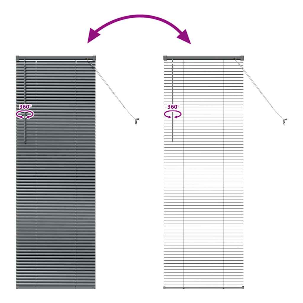 Window Blind with Curtains Manual Dark grey Aluminium