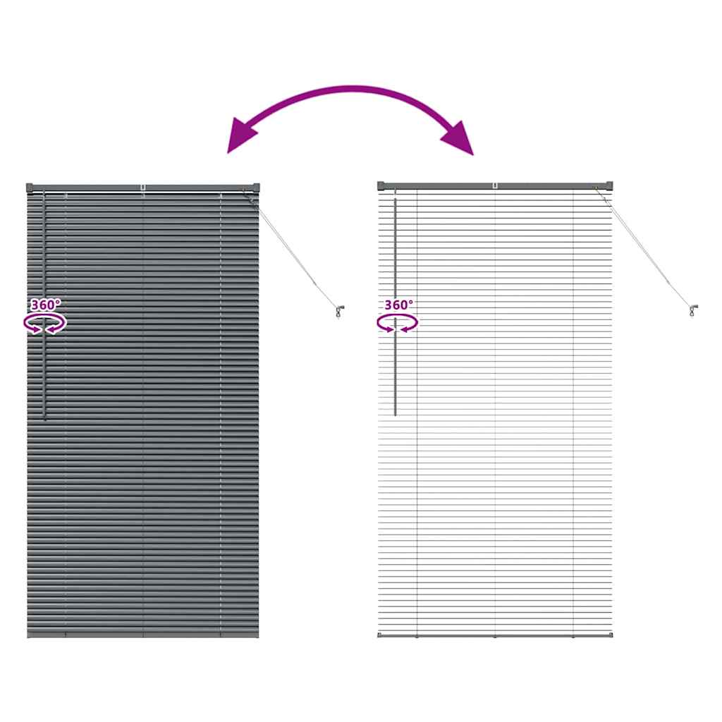 Window Blind with Curtains Manual Dark grey Aluminium