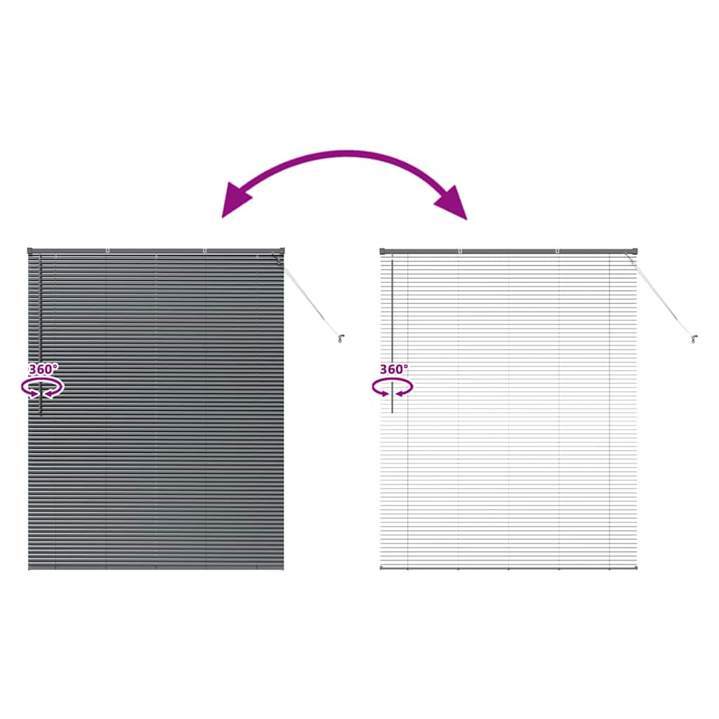 Window Blind with Curtains Manual Dark grey Aluminium