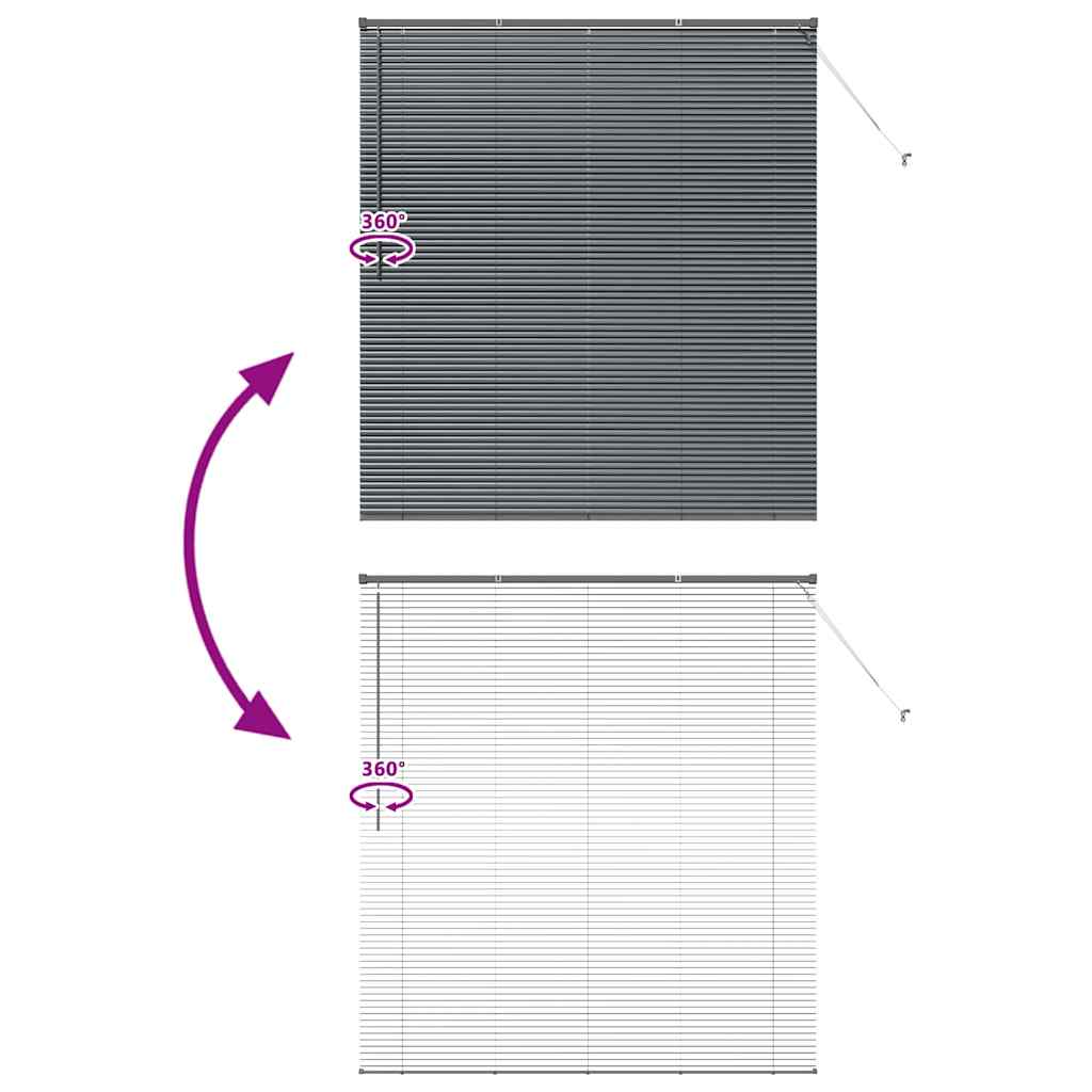 Window Blind with Curtains Manual Dark grey Aluminium