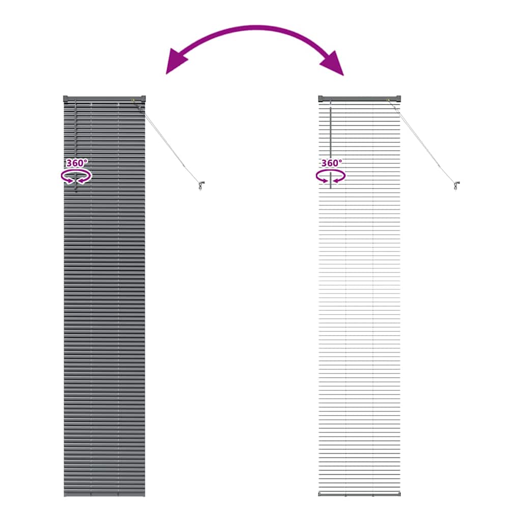 Window Blind with Curtains Manual Dark grey Aluminium