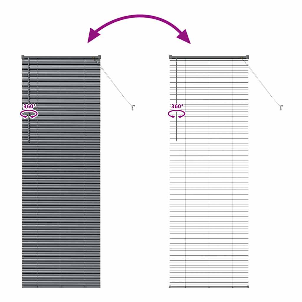 Window Blind with Curtains Manual Dark grey Aluminium