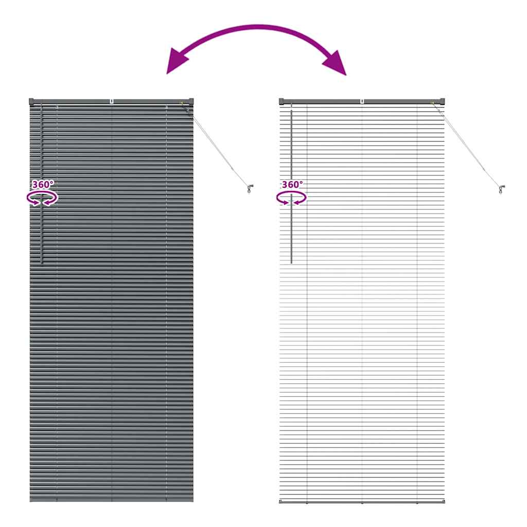 Window Blind with Curtains Manual Dark grey Aluminium