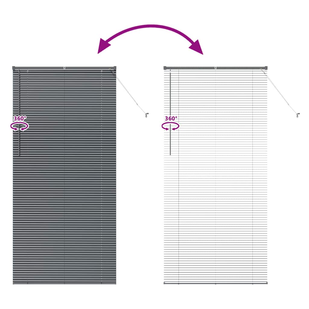 Window Blind with Curtains Manual Dark grey Aluminium
