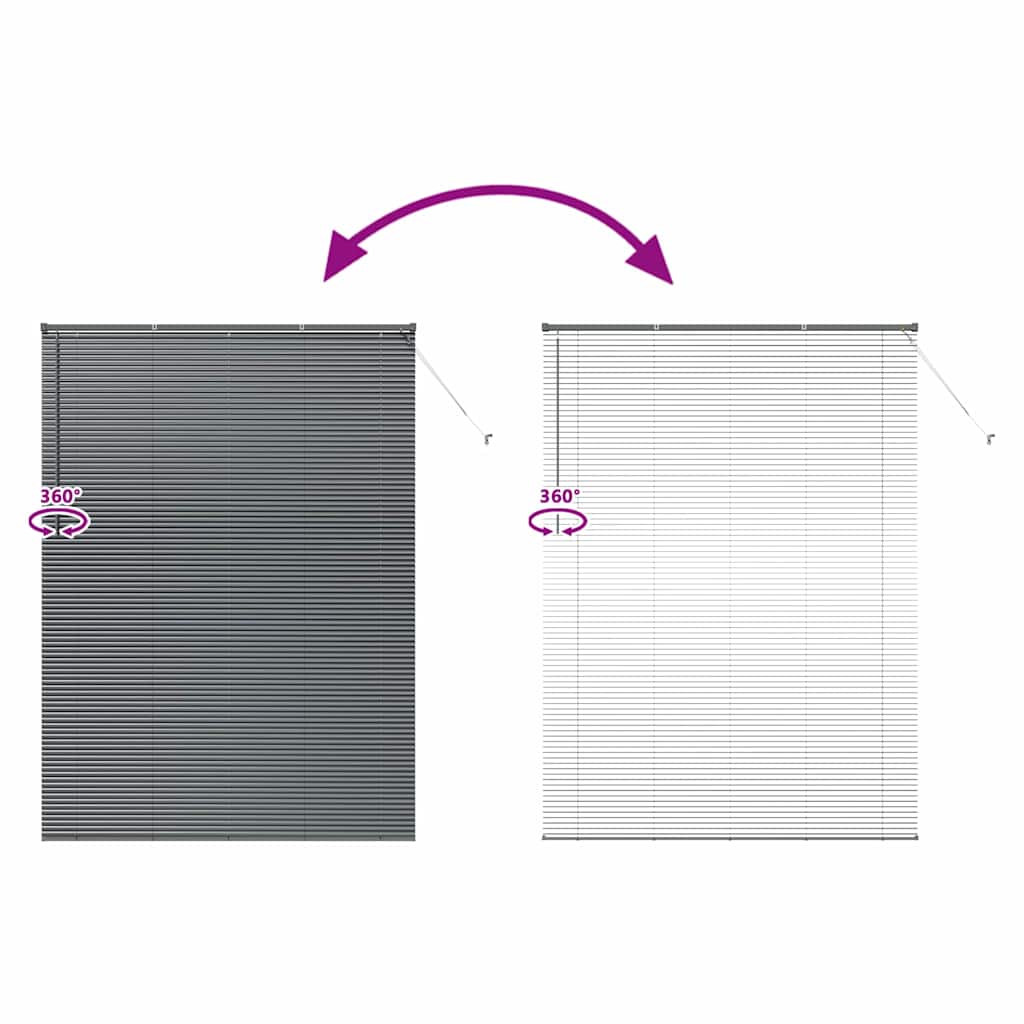 Window Blind with Curtains Manual Dark grey Aluminium