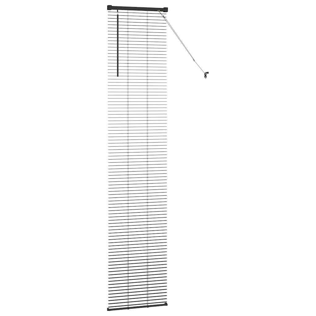 Window Blind with Curtains Manual Black Aluminium
