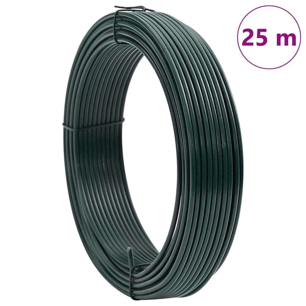 Fence Binding Wire Green 25 m PVC-coated steel