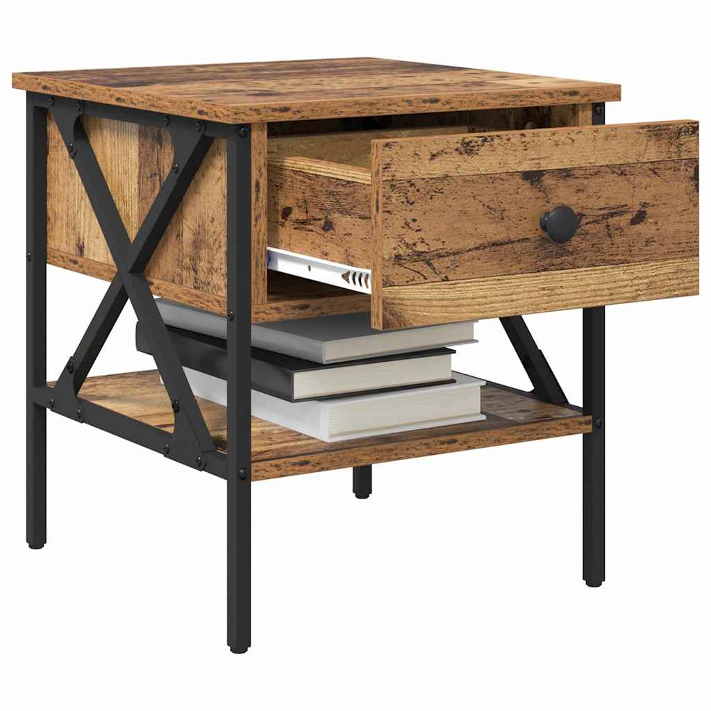 Bedside Cabinet with Drawer 2 pcs Old wood 40 x 42 x 45 cm