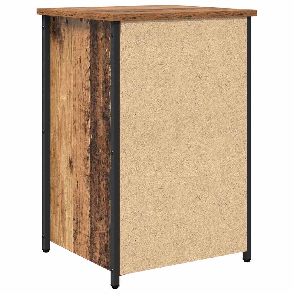 Bedside Cabinet with Drawer 2 pcs Old wood