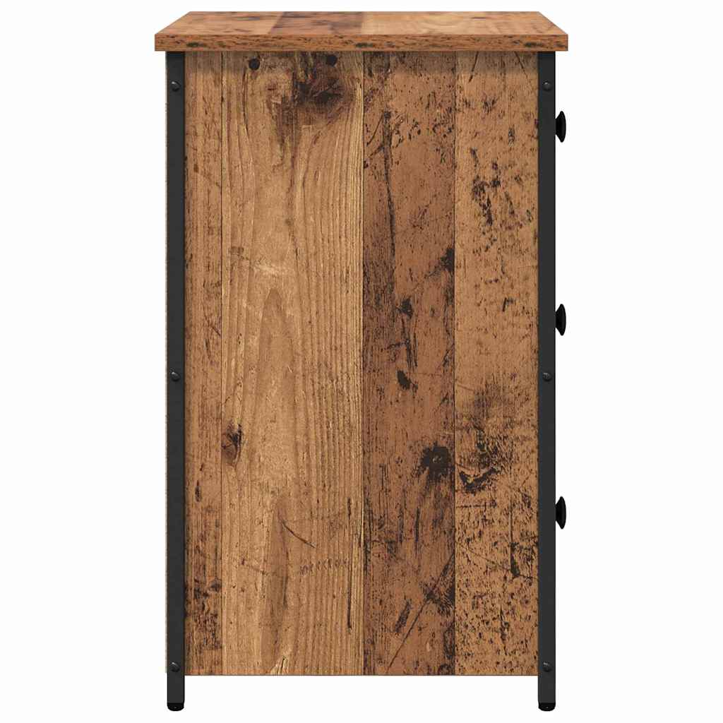 Bedside Cabinet with Drawer 2 pcs Old wood