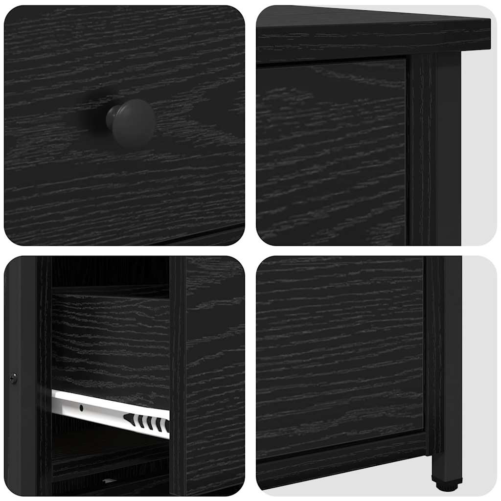 Bedside Cabinet with Drawer Black oak 40 x 36 x 60 cm