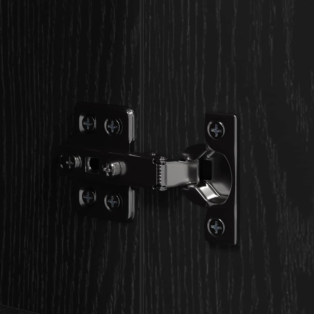 Kitchen Cabinet with Drawer with Door Black oak Engineered wood