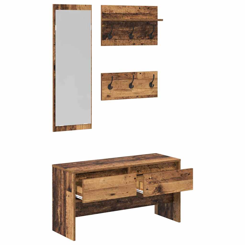 Hallway Furniture Set with Drawer Old wood 90 x 31 x 46.5 cm