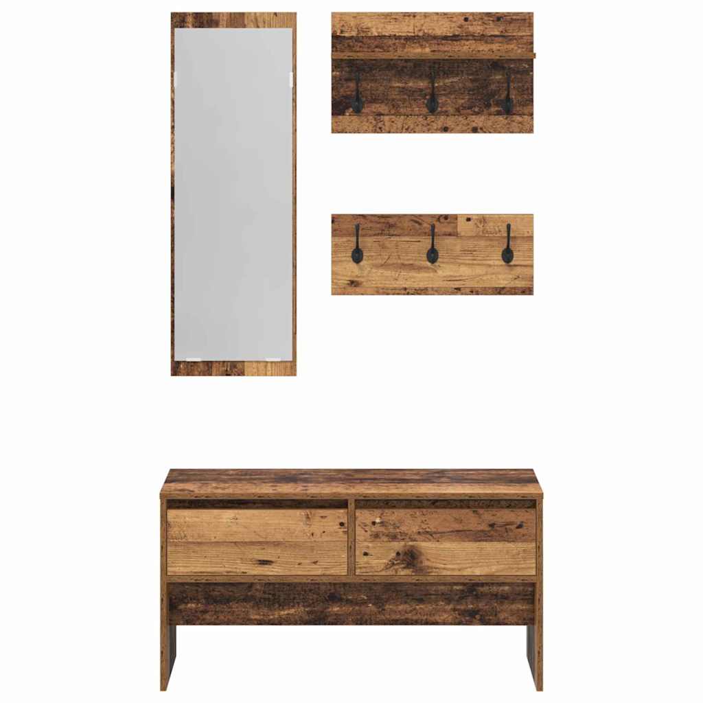 Hallway Furniture Set with Drawer Old wood 90 x 31 x 46.5 cm