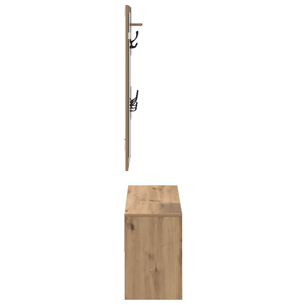 Hallway Furniture Set 4 pcs Black oak 90 x 31 x 46.5 cm