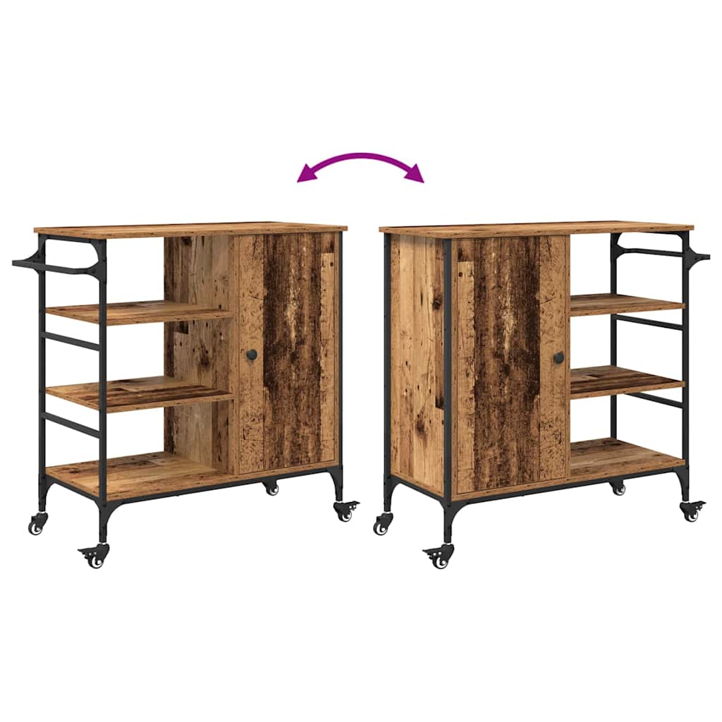 Kitchen Trolley Old wood 87.5 x 38.5 x 84.5 cm Engineered wood