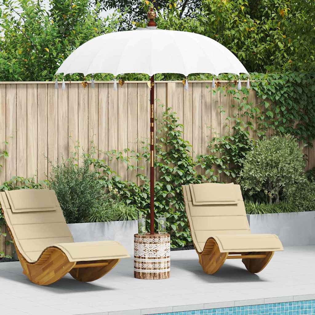 Balinese Parasol 260 Cream 180-190 cm Cotton and solid wood