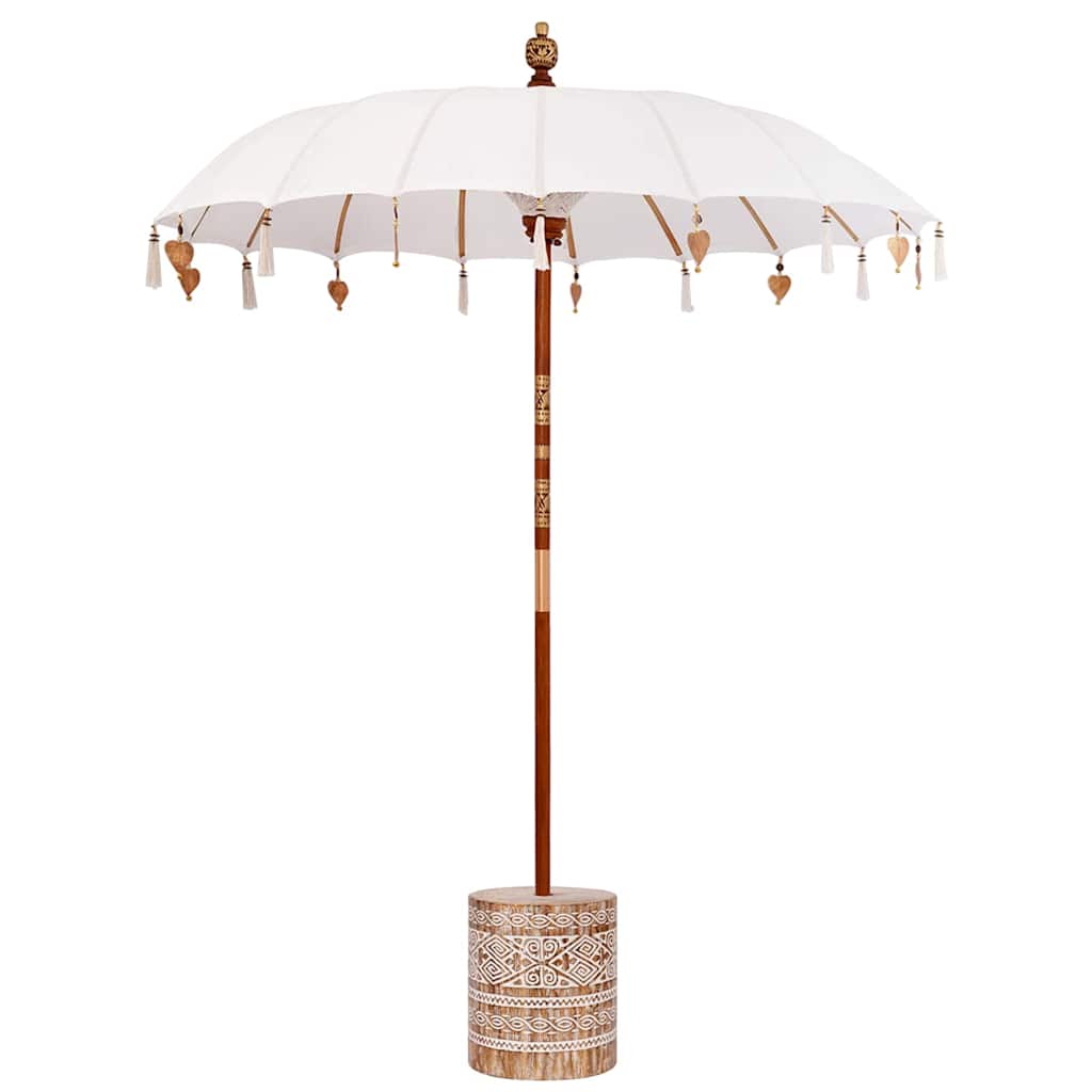 Balinese Parasol 260 Cream 180-190 cm Cotton and solid wood