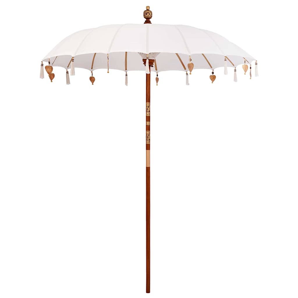 Balinese Parasol 260 Cream 180-190 cm Cotton and solid wood