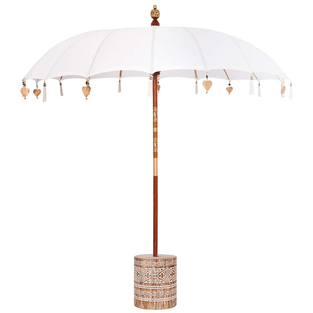Balinese Parasol 260 Cream 210-220 cm Cotton and solid wood