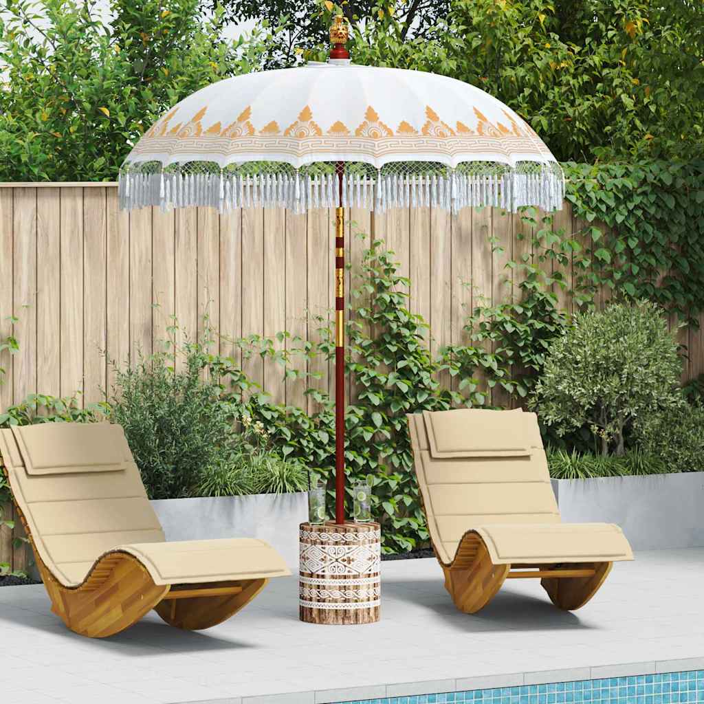 Balinese Parasol 260 Cream 180-190 cm Cotton and solid wood