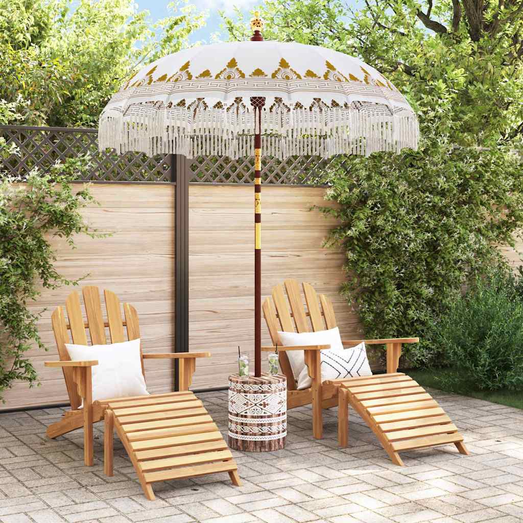 Balinese Parasol 260 Cream 180-190 cm Cotton and solid wood