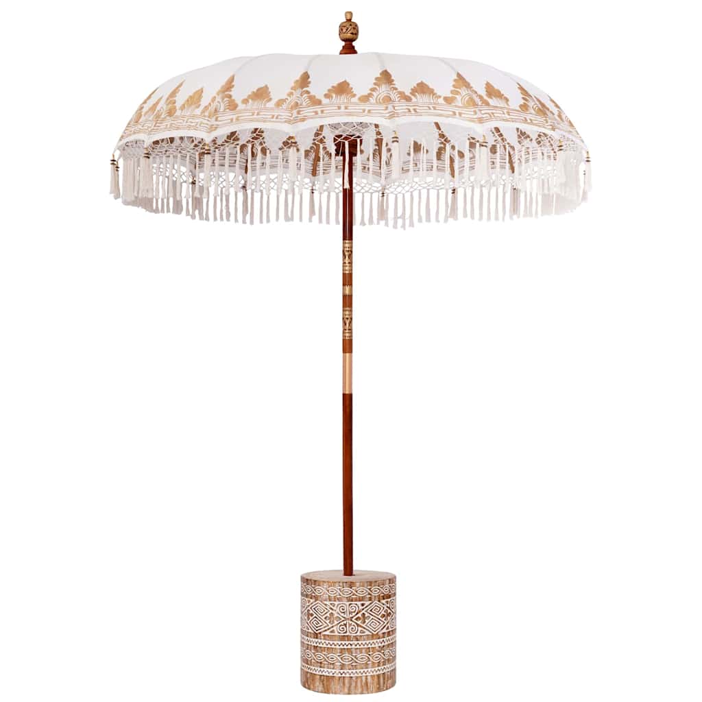 Balinese Parasol 260 Cream 180-190 cm Cotton and solid wood