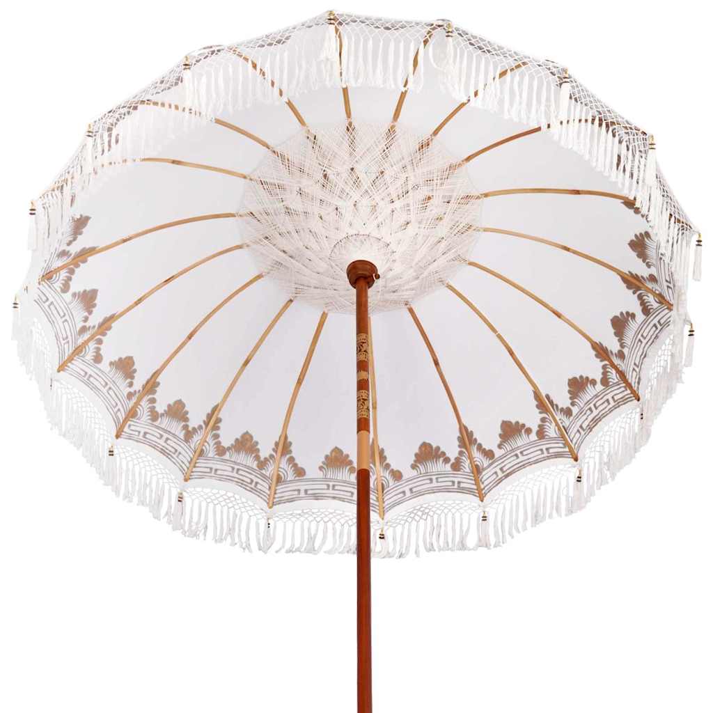 Balinese Parasol 260 Cream 210-220 cm Cotton and solid wood