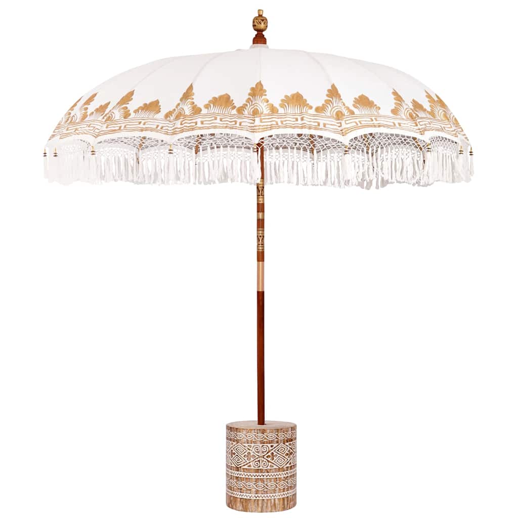Balinese Parasol 260 Cream 210-220 cm Cotton and solid wood