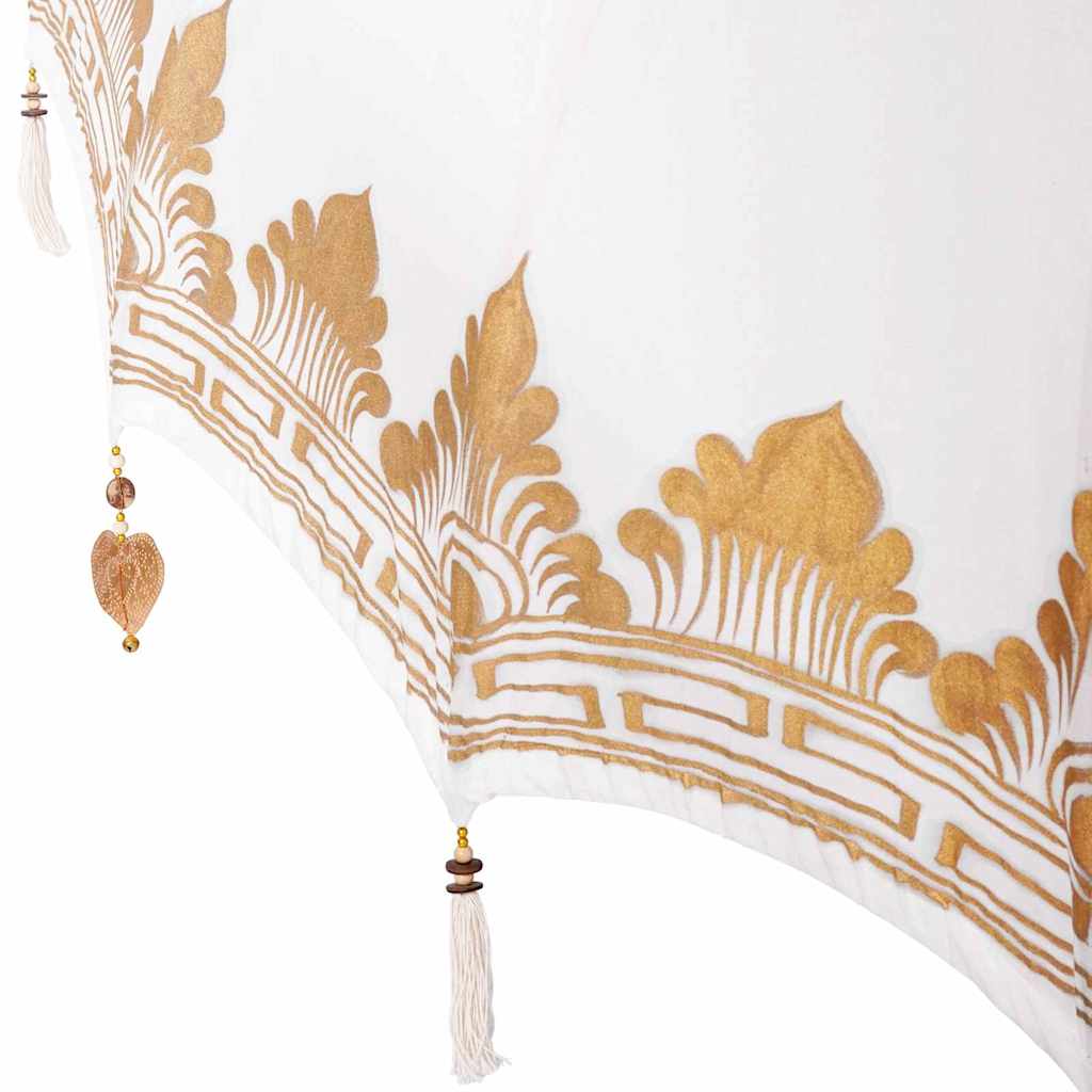 Balinese Parasol 2 pcs Cream 180-190 cm Cotton and solid wood