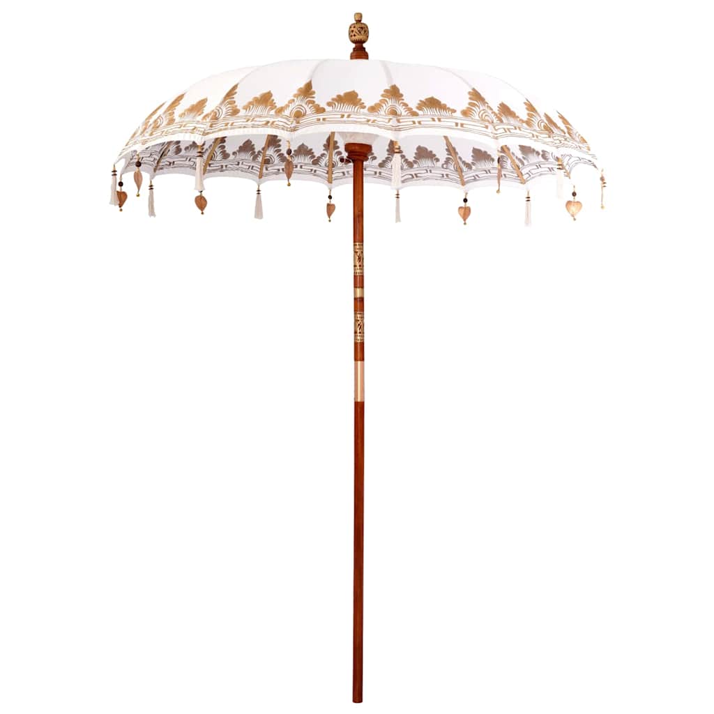 Balinese Parasol 2 pcs Cream 180-190 cm Cotton and solid wood