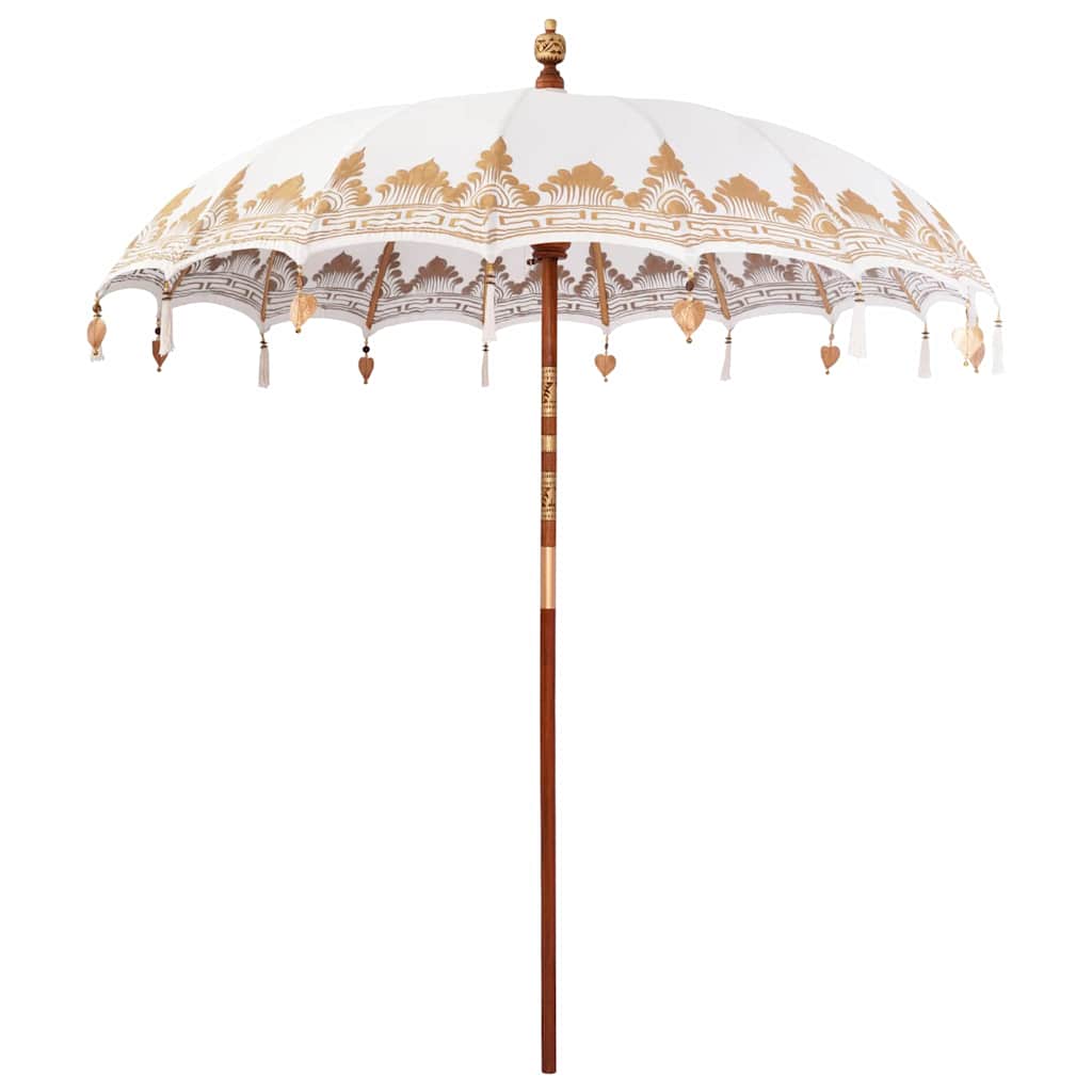 Balinese Parasol 2 pcs Cream 210-220 cm Cotton and solid wood