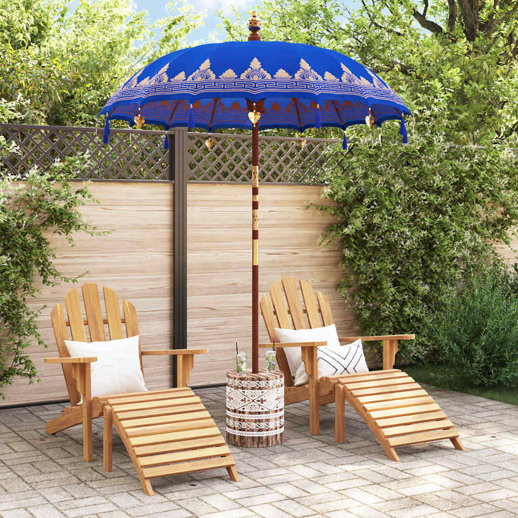 Balinese Parasol 260 Blue 180-190 cm Cotton and solid wood