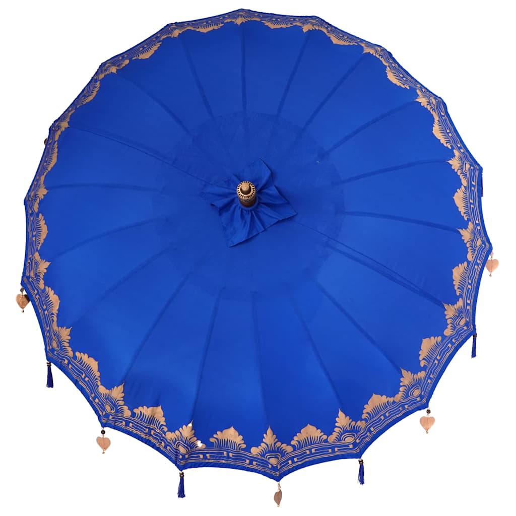 Balinese Parasol 260 Blue 210-220 cm Cotton and solid wood