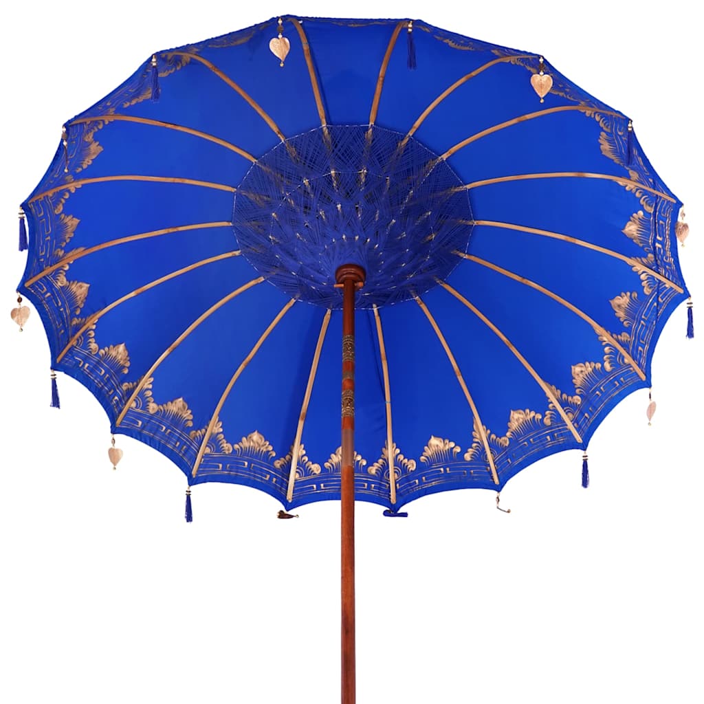 Balinese Parasol 260 Blue 210-220 cm Cotton and solid wood