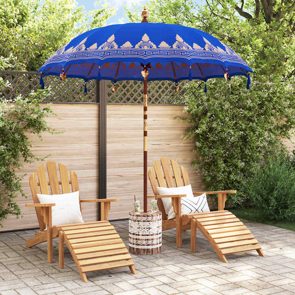 Balinese Parasol 260 Blue 210-220 cm Cotton and solid wood