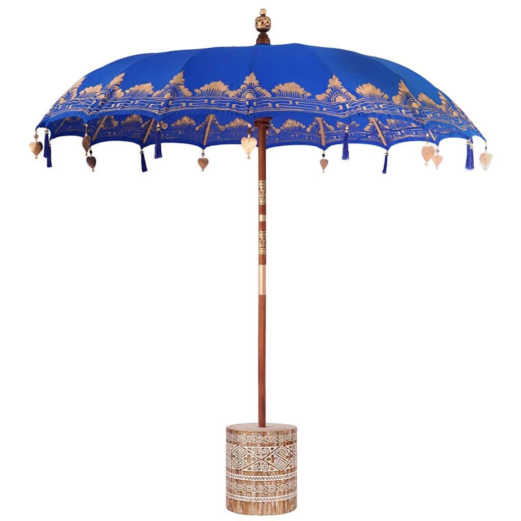 Balinese Parasol 260 Blue 210-220 cm Cotton and solid wood