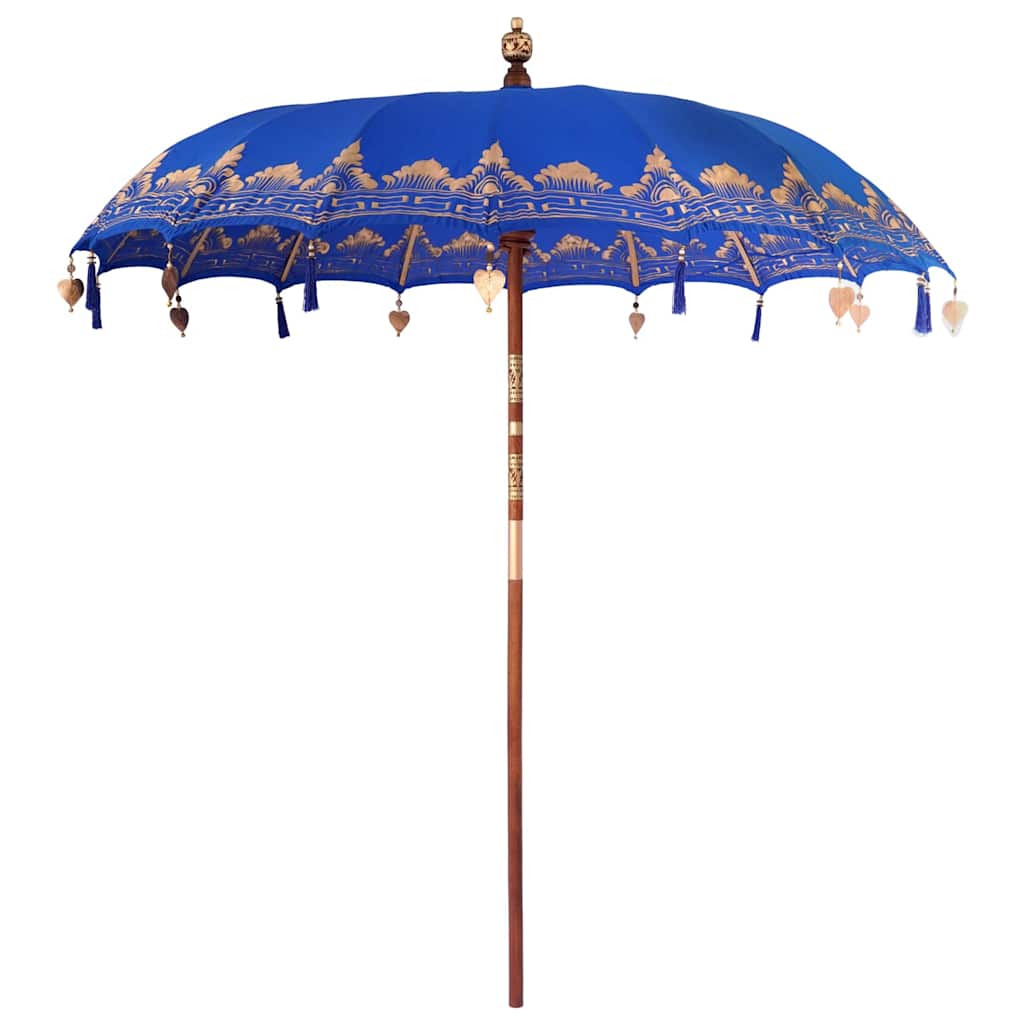 Balinese Parasol 260 Blue 210-220 cm Cotton and solid wood