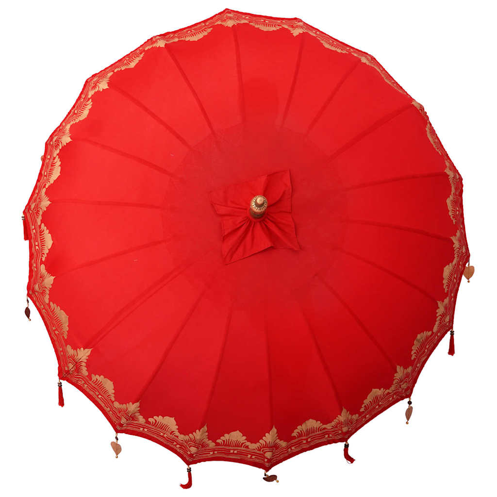 Balinese Parasol 260 Red 210-220 cm Cotton and solid wood