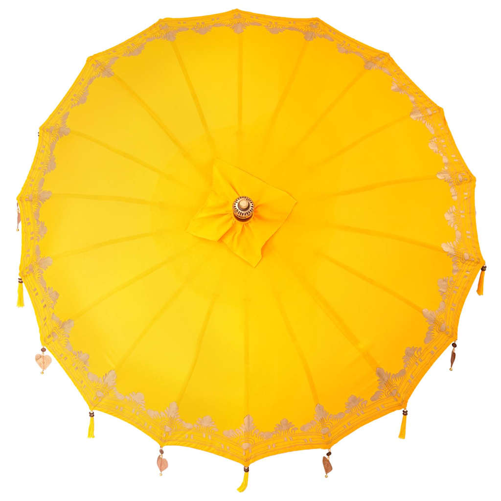 Balinese Parasol 260 Yellow 180-190 cm Cotton and solid wood