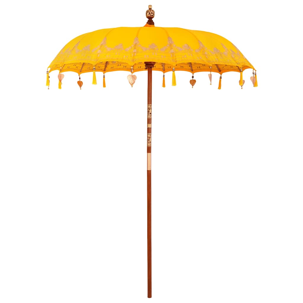 Balinese Parasol 260 Yellow 180-190 cm Cotton and solid wood