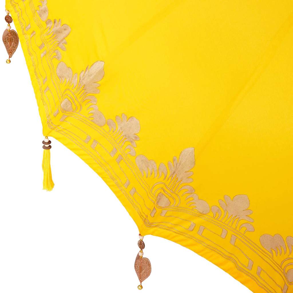 Balinese Parasol 260 Yellow 210-220 cm Cotton and solid wood
