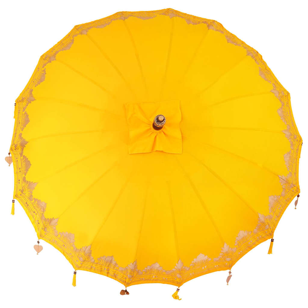 Balinese Parasol 260 Yellow 210-220 cm Cotton and solid wood